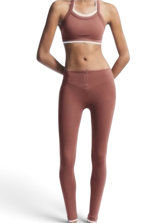Zara Pants - Zara Seamless Zip Leggings & Double Effect Sports Bra Set Rose Pink XS/S